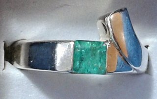 Anillo Plata Ley Unisex Esmeralda