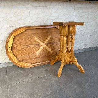 Mesa comedor ovalada madera maciza