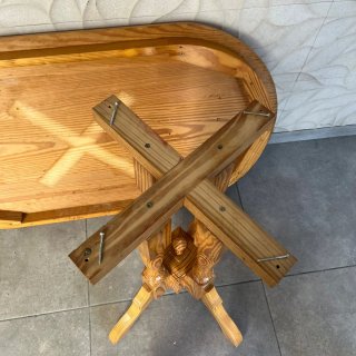 Mesa comedor ovalada madera maciza