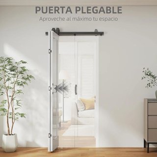 Puerta Plegable Corredera 90x210cm Blanca