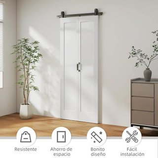 Puerta Plegable Corredera 90x210cm Blanca