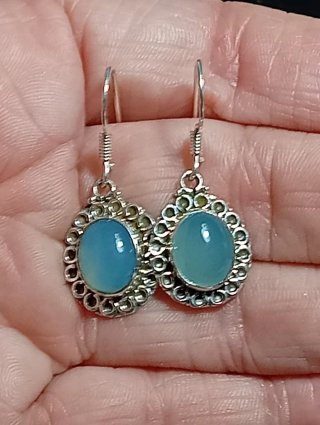 Pendientes Plata Ley calcedonia