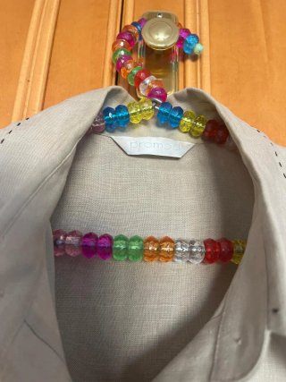 Vestido camisero de lino con manguita 3/4