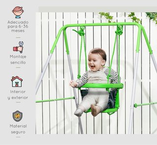 Columpio infantil con asiento y arnés