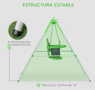 Columpio infantil con asiento y arnés