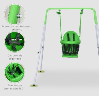 Columpio infantil con asiento y arnés