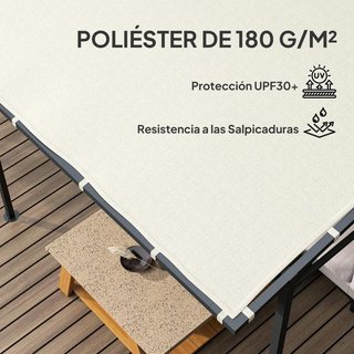 Pérgola Pared 2,4x2,4m Impermeable UV30+ Crema