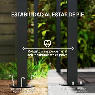 Pérgola Pared 2,4x2,4m Impermeable UV30+ Crema