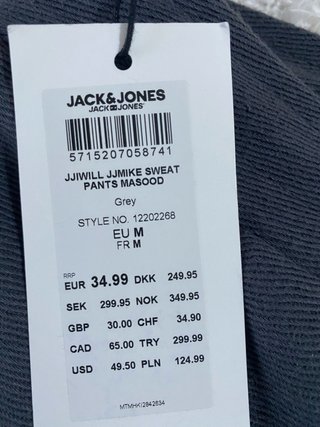 Pantalón Jack & Jones gris goma cintura