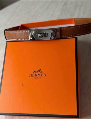 Cinturón Hermès Negro Hebilla Metálica