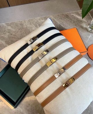 Cinturón Hermès Negro Hebilla Metálica