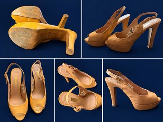 Zapatos LODI Talla 38 Tacón 10 cm. Camel