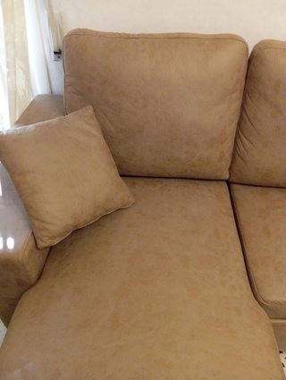 Divano Chaiselongue 3 Posti Beige/Marrone