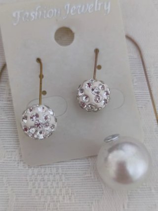 Orecchini donna con perle e strass