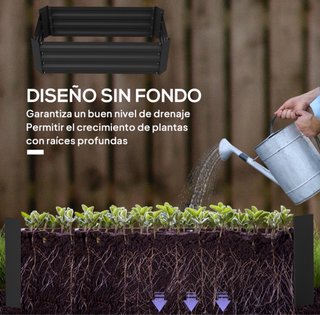 Juego 2 jardineras metálicas negras