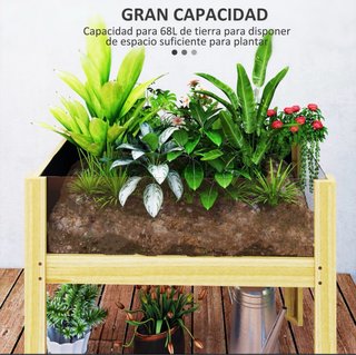 Jardinera elevada de madera