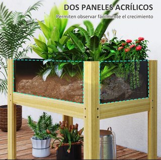 Jardinera elevada de madera