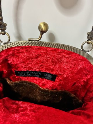 Bolso Vintage Rayas Negro y Dorado