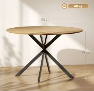 Mesa Comedor Redonda Madera y Metal