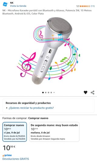 Micrófono Karaoke NK Plata