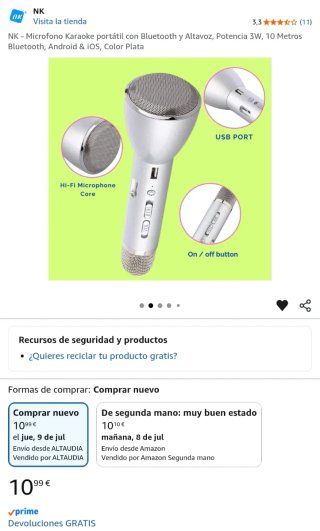 Micrófono Karaoke NK Plata