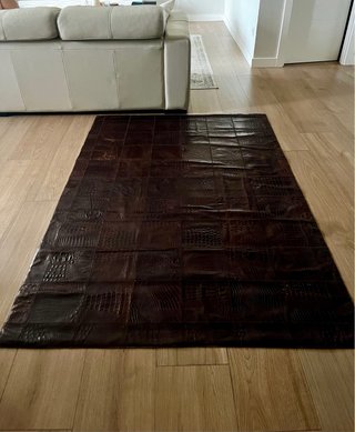 Alfombra de piel patchwork grabada 134x197 cm
