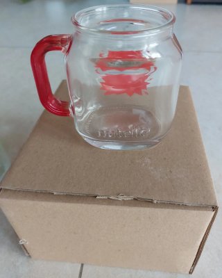 Coppia Tazze Mug Vetro Nutella Borgonovo