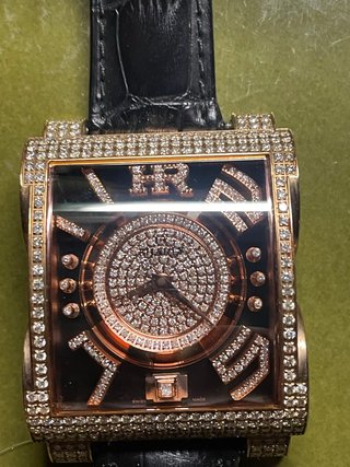 Reloj HRSharly Oro Diamantes Negro