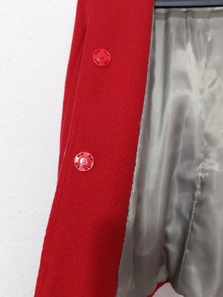 Chaqueta tweed rojo y plata