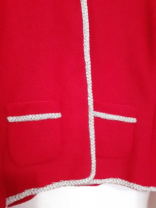 Chaqueta tweed rojo y plata