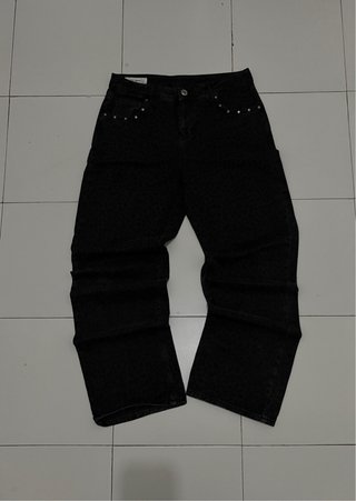 Pantalón estampado cheetah negro