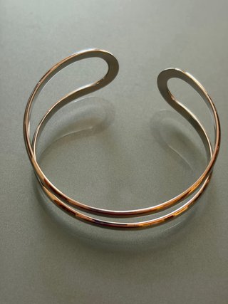 Bracciale rigido argento doppia fascia