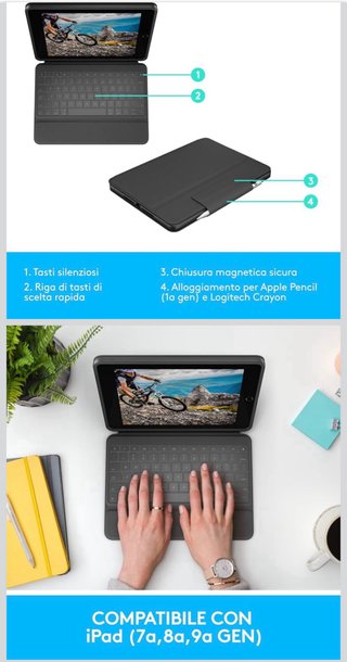 Logitech Rugged Folio iPad 7ª/8ª/9ª gen