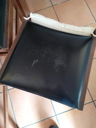 6 Sillas de Comedor Madera y Tela