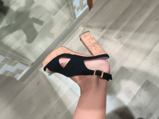 Sandalias negras tacón ancho