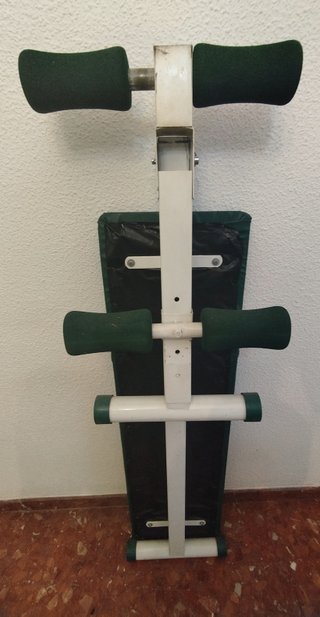 Banco Abdominales Plegable Verde y Blanco