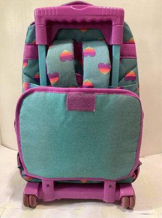 Mochila Totto con ruedas y estampado de corazones