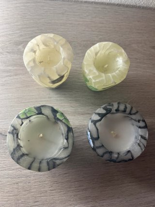 Set 4 Candele Cera Artigianali