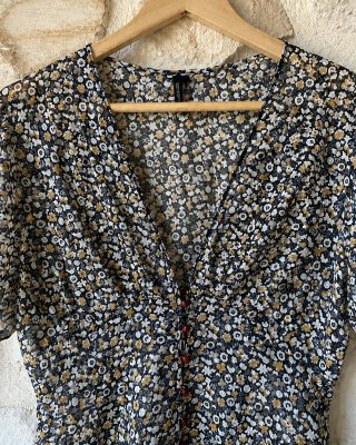 Blusa Topshop floral manga corta