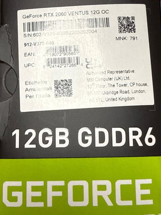 Tarjeta Gráfica Nvidia RTX 2060 12GB