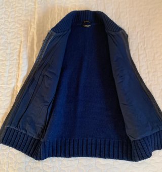 Chaleco de lana azul con pelo, NO HAY ENVIOS