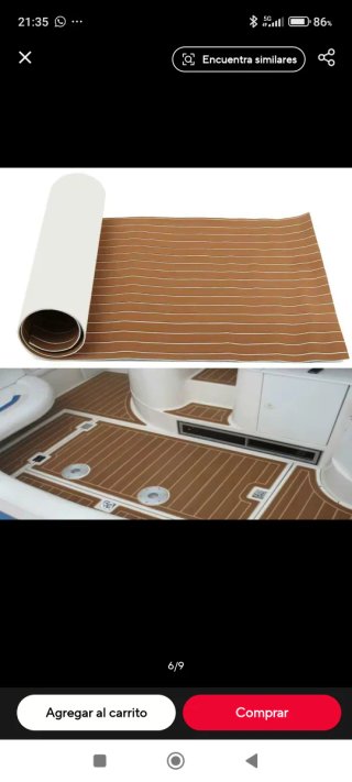 Suelo Adhesivo EVA Barco Marrón Blanco 2400x900mm