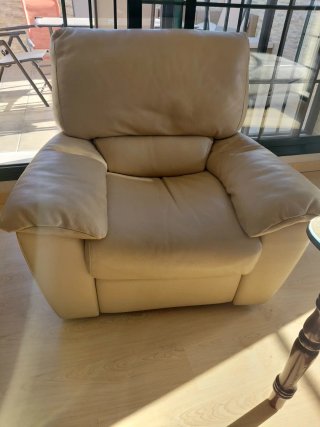 Poltrona Natuzzi in Pelle Beige