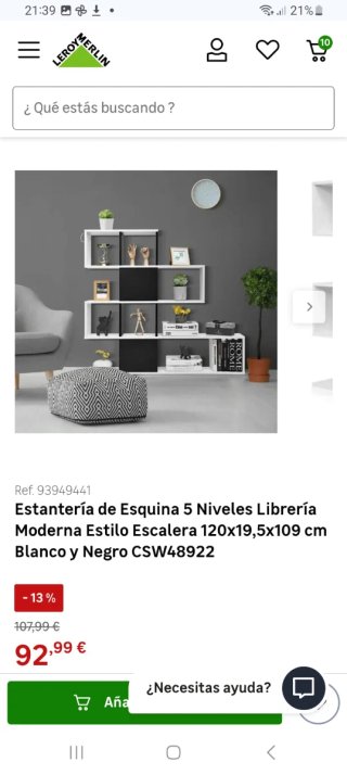 Estantería modular blanca y negra