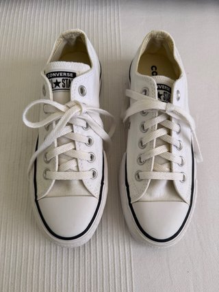 Converse plataforma bajas blancas