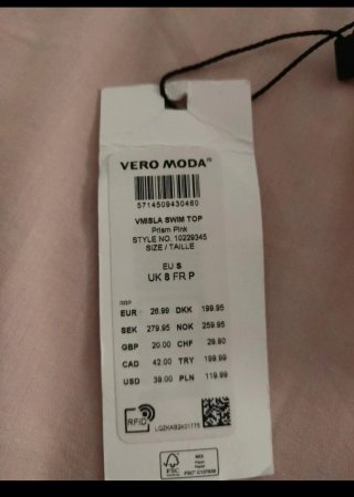 Top Bikini Vero Moda Rosa Rayas