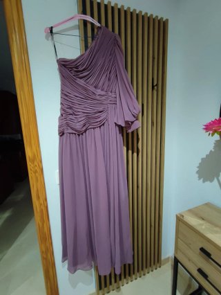 Vestido fiesta morado sin flor