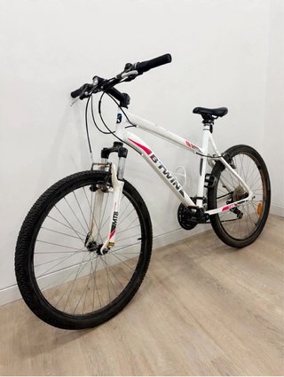 Bicicleta B'TWIN Rockrider MTB 26" bianca e rosa
