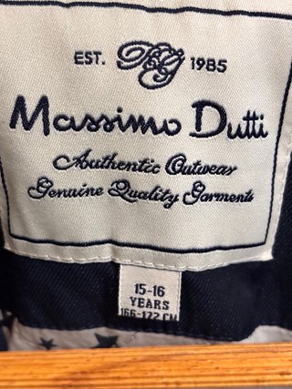 Gabardina Massimo Dutti Azul Marino talla 166/172