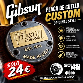 Placa Gibson Custom Est. 1894 Made in USA